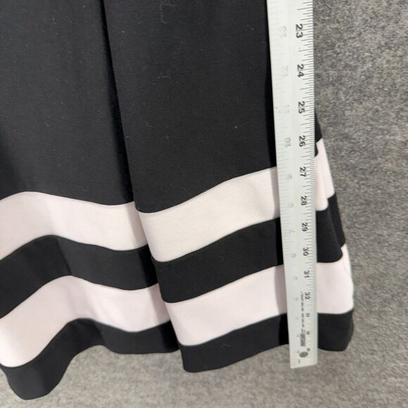 Calvin Klein Dress Women 8 Black Striped Sheath Midi Zipper Sleeveless Rayon - Picture 4 of 7